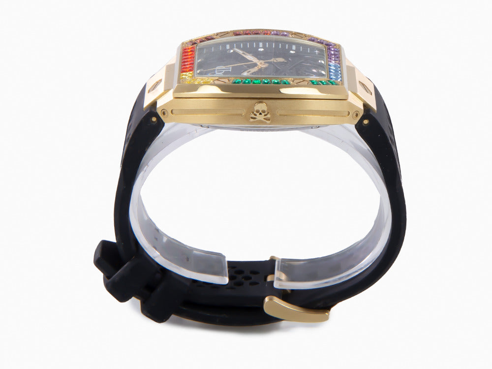 Philipp Plein The Skeleton Automatic Watch, PVD Gold, Black, 44 mm, PWBAA1623