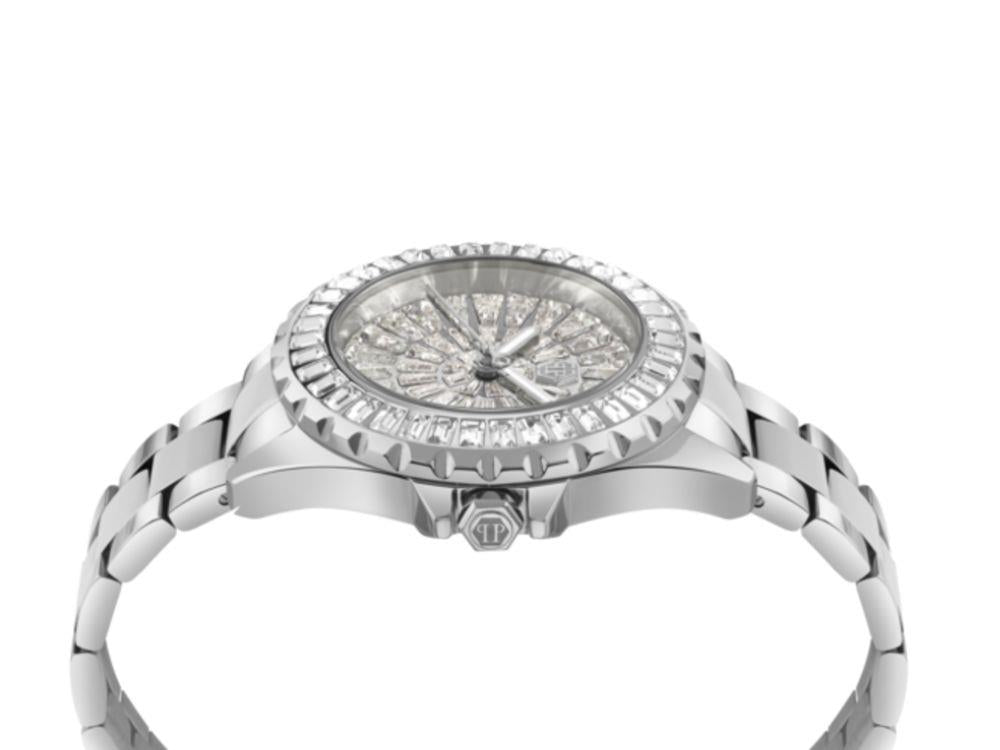 Philipp Plein Heaven Quartz Watch, Silver, 34 mm, Mineral crystal, PWEHA0326