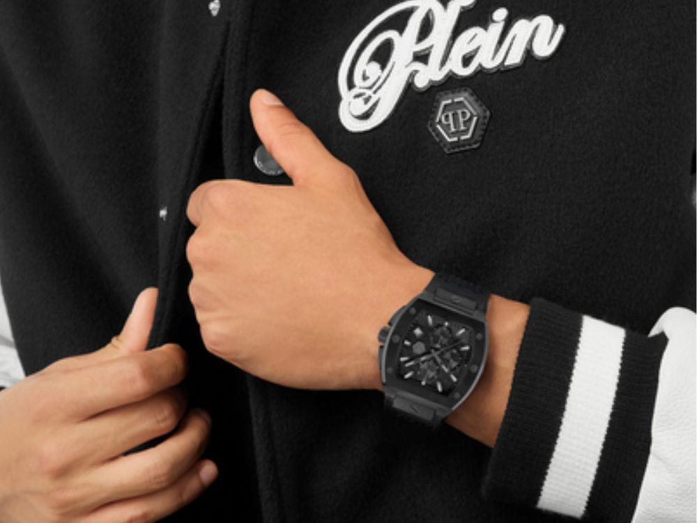 Philipp Plein The Hexagon Chrono Phantom Quartz Watch, Black, PWHHA0326
