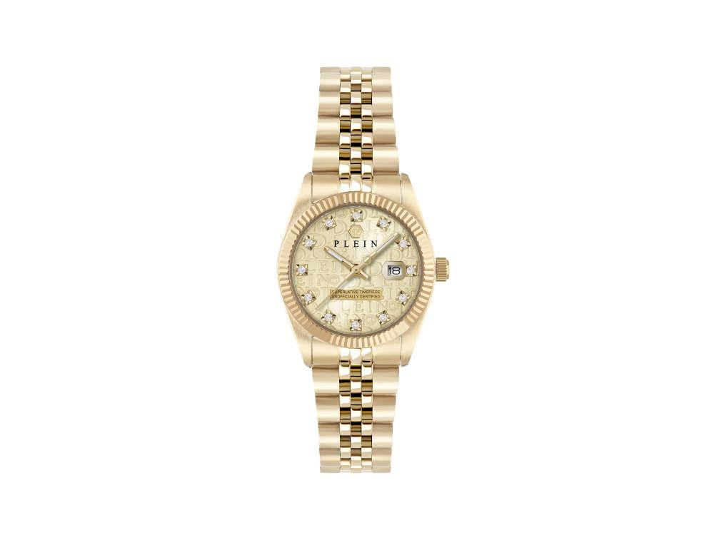 Philipp Plein Date Superlative Quartz Watch, Golden, 28 mm, PWNFA0525