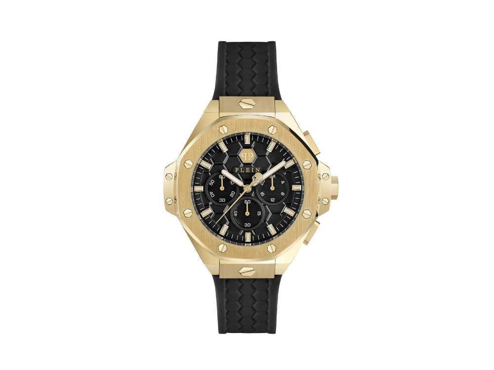 Philipp Plein Plein Chrono Royal Quartz Watch, PVD Gold, Black, 42 mm, PWPSA0124