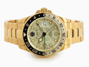 Philipp Plein GMT-I Challenger Quartz Watch, PVD Gold, Golden, 44 mm, PWYBA0423