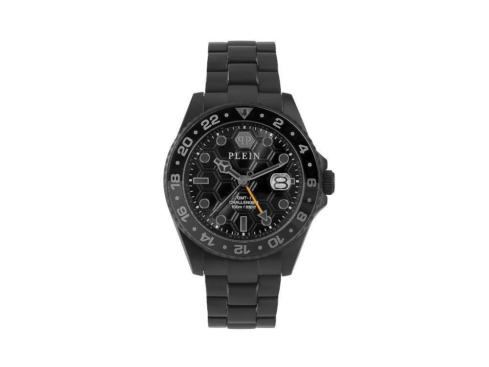 Philipp Plein GMT-I Challenger Quartz Watch, PVD, Black, 44 mm, PWYBA0923