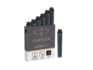 Parker Ink Cartridges, Mini, 6 Units, Black, 1950407