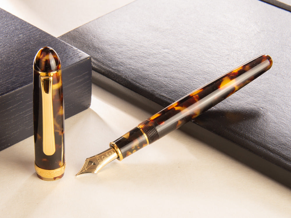 Platinum Celluloid Fountain Pen Tortoise Gold Trims - PTB-30000S-62