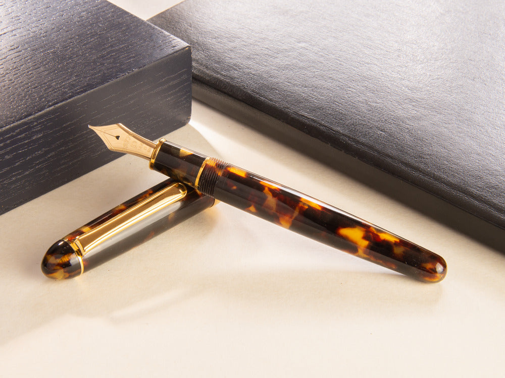 Platinum Celluloid Fountain Pen Tortoise Gold Trims - PTB-30000S-62