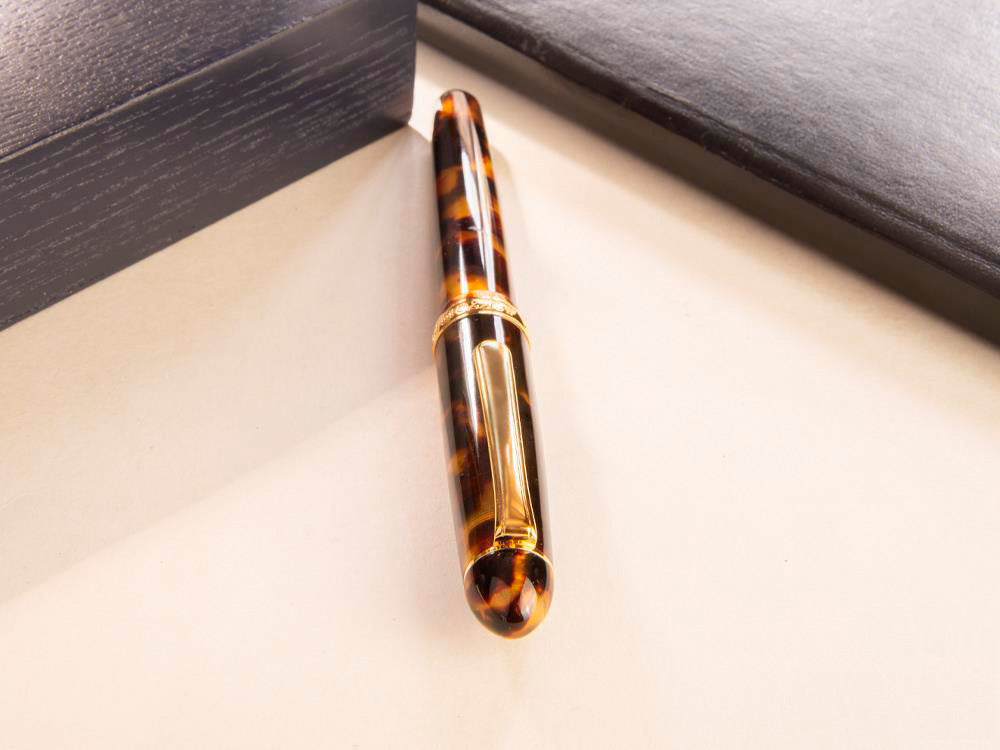 Platinum Celluloid Fountain Pen Tortoise Gold Trims, PTB-35000S-62