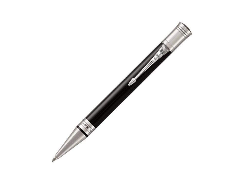 Parker Duofold Ballpoint Pen, Precious Resine, Palladium Trim, Black, 1931390