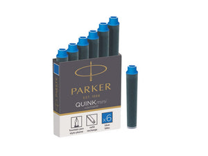 Parker Ink Cartridges, Mini, 6 Units, Blue, 1950409