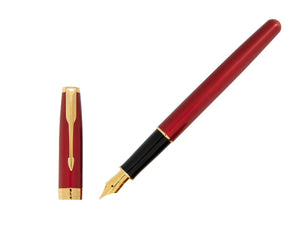 Parker Sonnet Fountain Pen, Lacquer, Gold Trim, Red, 1931474