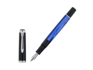 Pelikan Classic M205 Fountain Pen, Blue Marble, Chrome trim, 801973