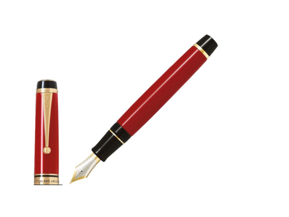 Pilot Custom 845 Red Fountain Pen, Ebonite and Urushi lacquer, FKV-5MR-R