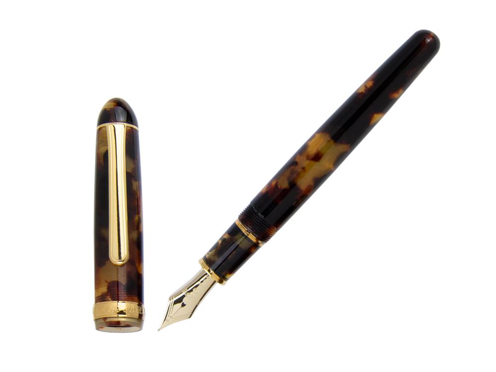 Platinum Celluloid Fountain Pen Tortoise Gold Trims - PTB-30000S-62
