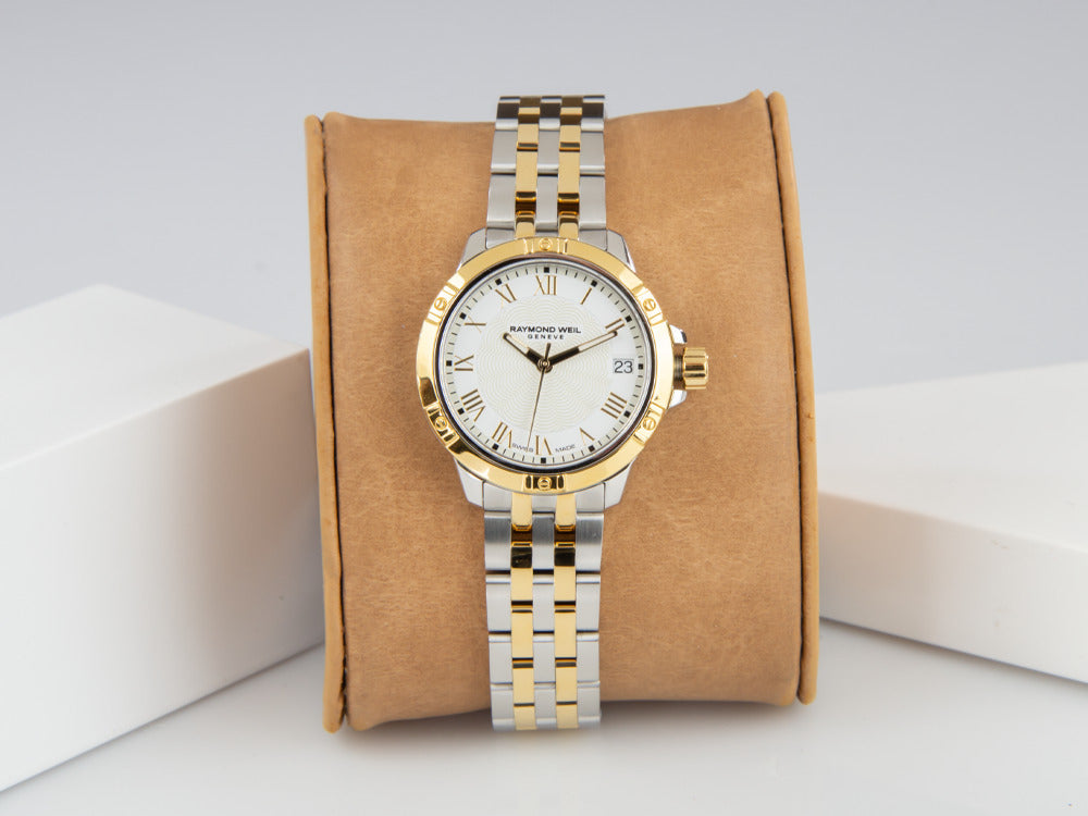 Raymond Weil Tango Ladies Quartz Watch, PVD Gold, White, 30mm, Day