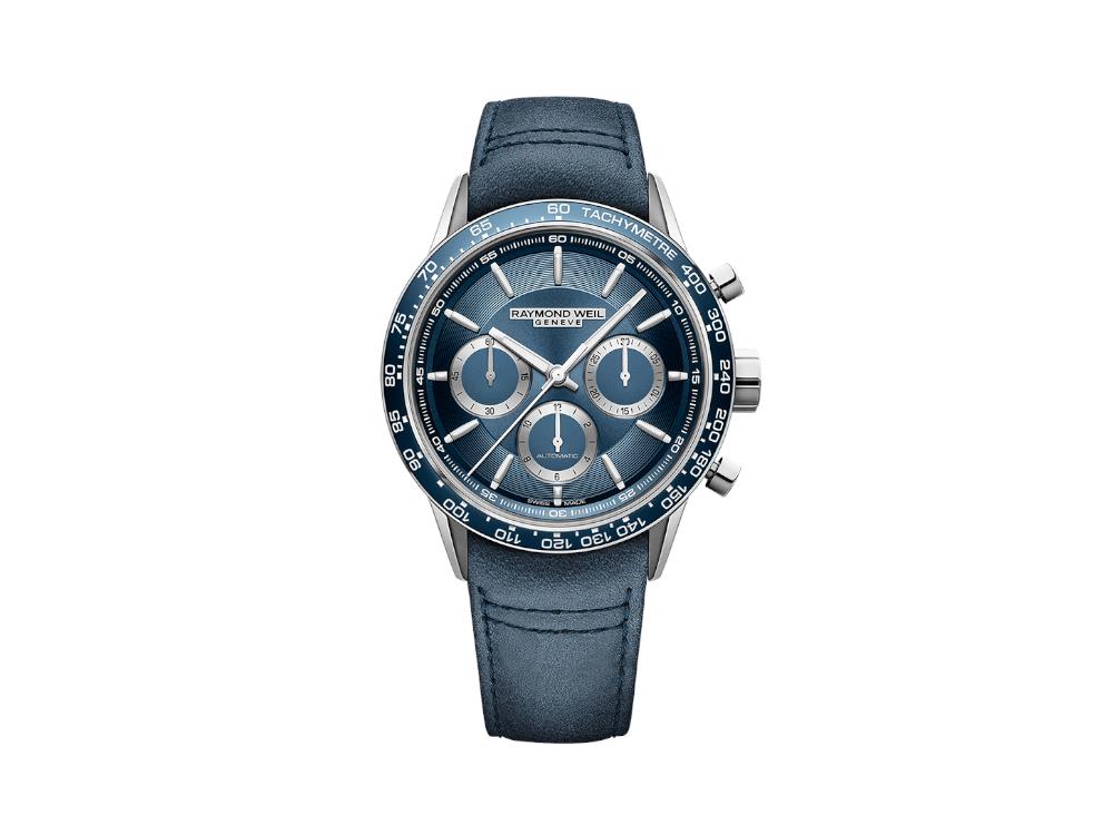 Raymond Weil Freelancer Automatic Watch, 43,5 mm, Blue, Chrono, 7741-SC3-50021