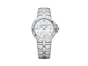 Raymond Weil Parsifal Ladies Quartz Watch, Mother of pearl, Day, 8 Diamonds