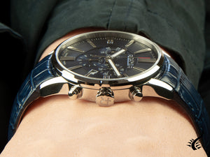 Roamer Superior Chrono Quartz Watch, Blue, 44 mm, Leather strap, 508837 41 40 05