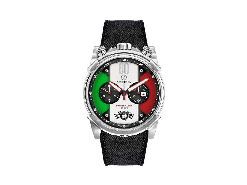 Scuderia Street Racer Quartz Watch, Black, 44 mm, Sapphire Crystal, CS10142