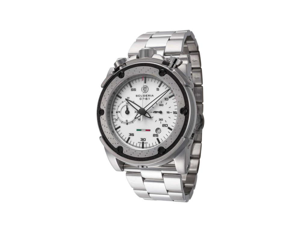 Scuderia Bullet Head Quartz Watch, White, 44 mm, Sapphire Crystal, CWLX00520