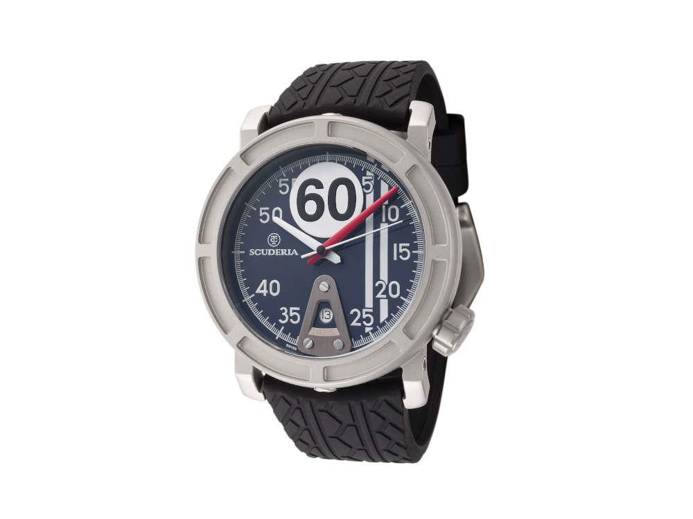 Scuderia Touring Vintage Racing Quartz Watch, Blue, 44 mm, CWLY00120