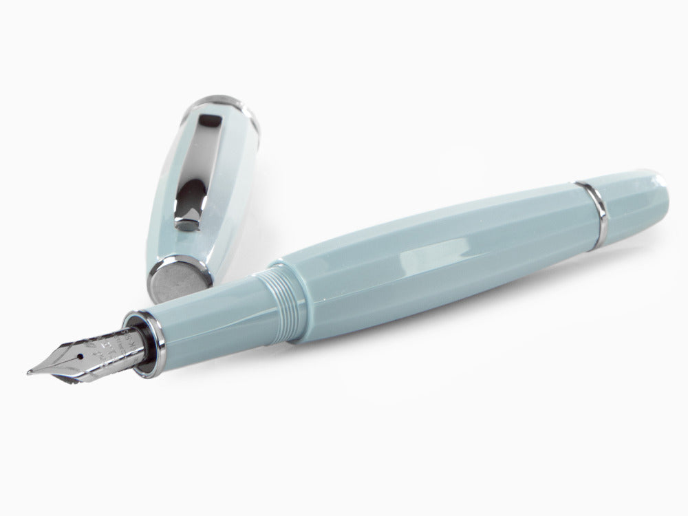 Scribo Feel Fountain Pen, Blue Resin, Ruthenium, Flex nib, FEEFP03RT1403