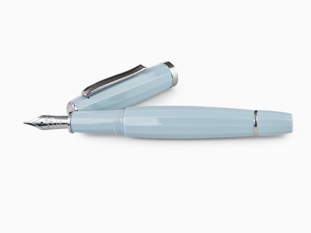 Scribo Feel Fountain Pen, Blue Resin, Ruthenium trim, FEEFP03RT1803