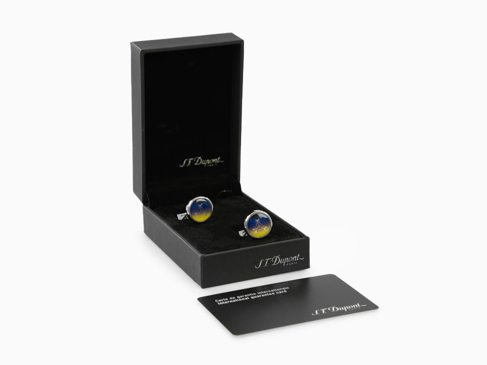 S.T. Dupont Montecristo La Nuit Cufflinks, Lacquer, Lacquer, Blue, 005715