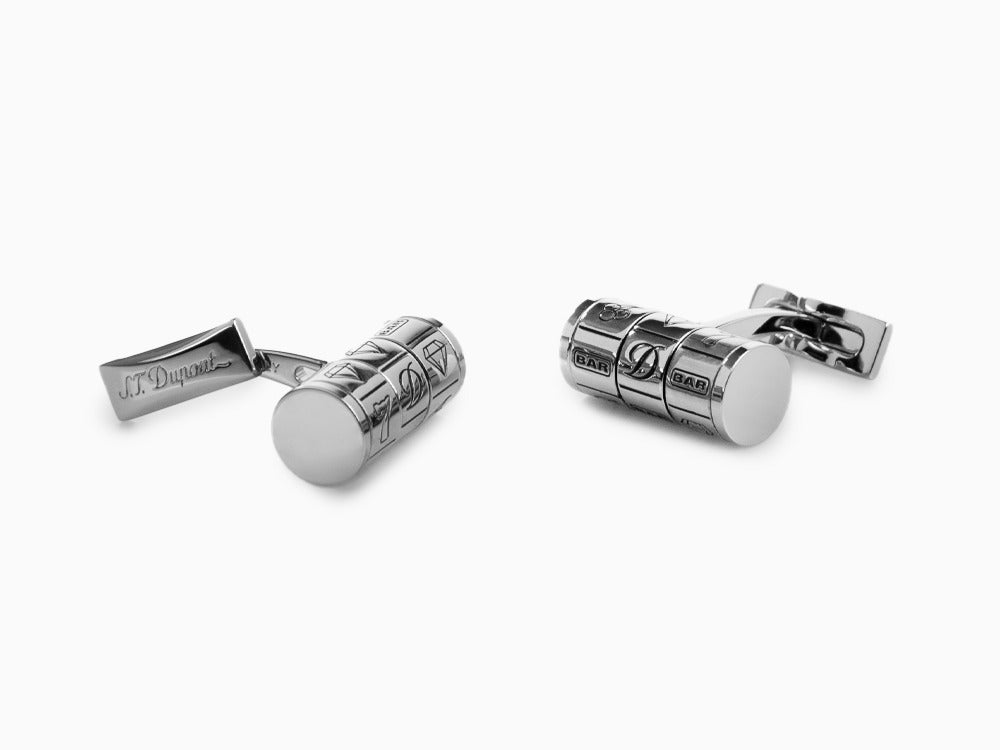 S.T. Dupont Line D Gamble Cufflinks, Palladium, 005748