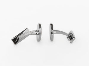 S.T. Dupont D Cufflinks, Silver, Lacquer, Black, 005832