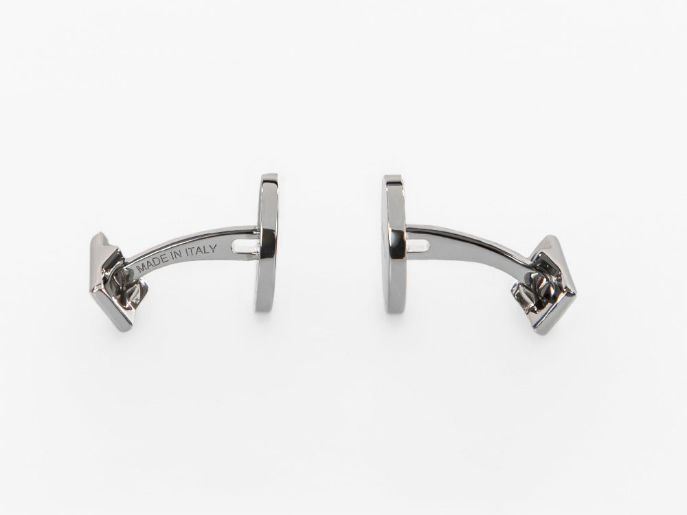 S.T. Dupont D Cufflinks, Silver, Lacquer, Black, 005832