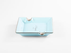 S.T. Dupont Mini Pastel Blue Ashtrays, Porcelain, Blue, 006279