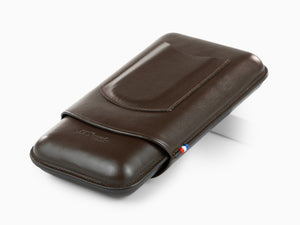 S.T. Dupont Atelier Brown Cigar Case, Triple, Leather, Brown, 183142