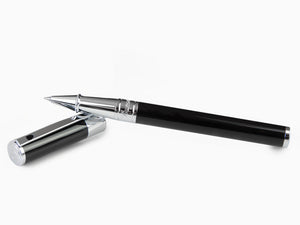 S.T. Dupont D-Initial Rollerball pen, Lacquer, Black, Chrome Trim, 262200