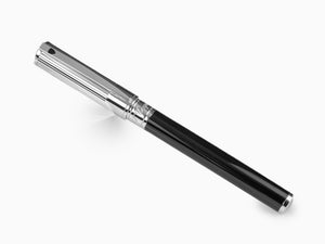 S.T. Dupont D-Initial Rollerball pen, Lacquer, Black, Chrome Trim, 262201