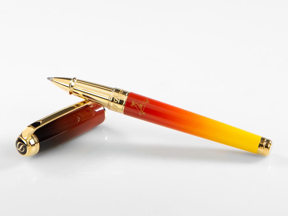 S.T. Dupont Line D Montecristo, Le Crépuscule, Rollerball, Orange, Gold, 412136L