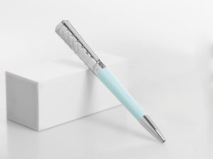S.T. Dupont Liberté Ballpoint pen, Chrome Trim, Baby Blue, 465279