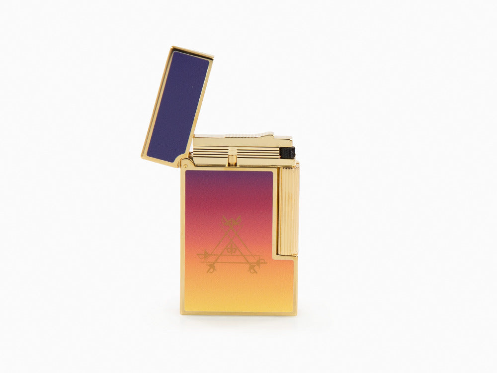 S.T. Dupont Ligne 2 Montecristo L'Aurore Lighter, Gold plated, Purple, C16034