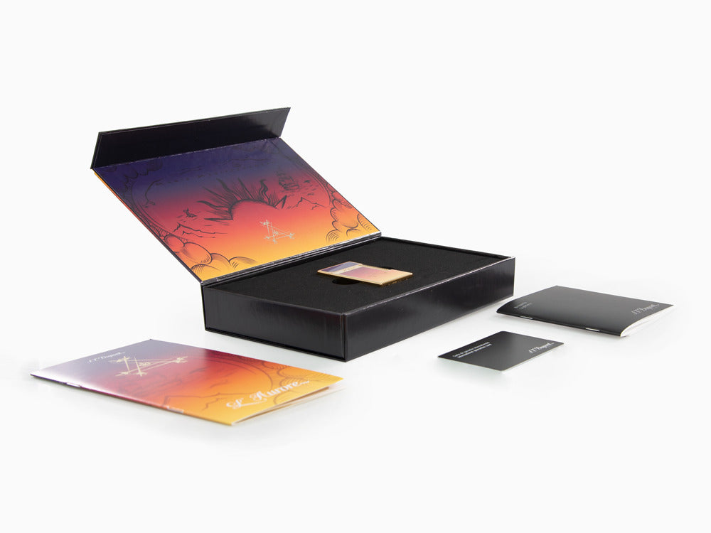 S.T. Dupont Ligne 2 Montecristo L'Aurore Lighter, Gold plated, Purple, C16034