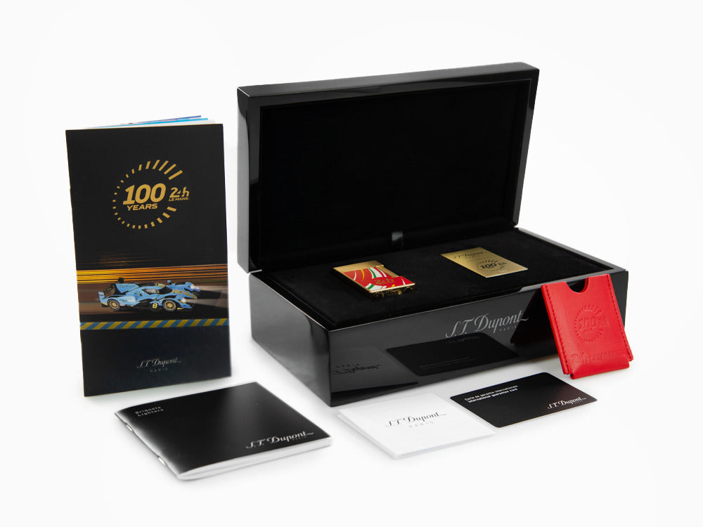 S.T. Dupont 24H Du Mans Ligne 2 Lighter, Palladium, Red, C16090