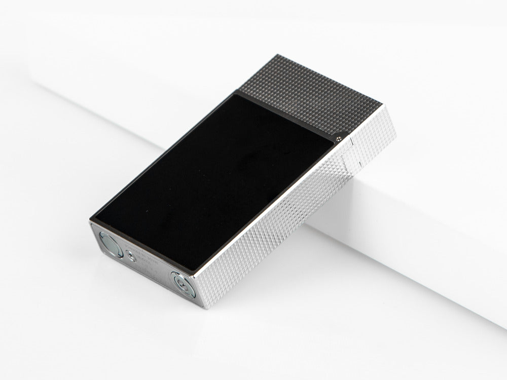 S.T. Dupont Ligne 2 Cling Lighter, Platinum, Black, C16602