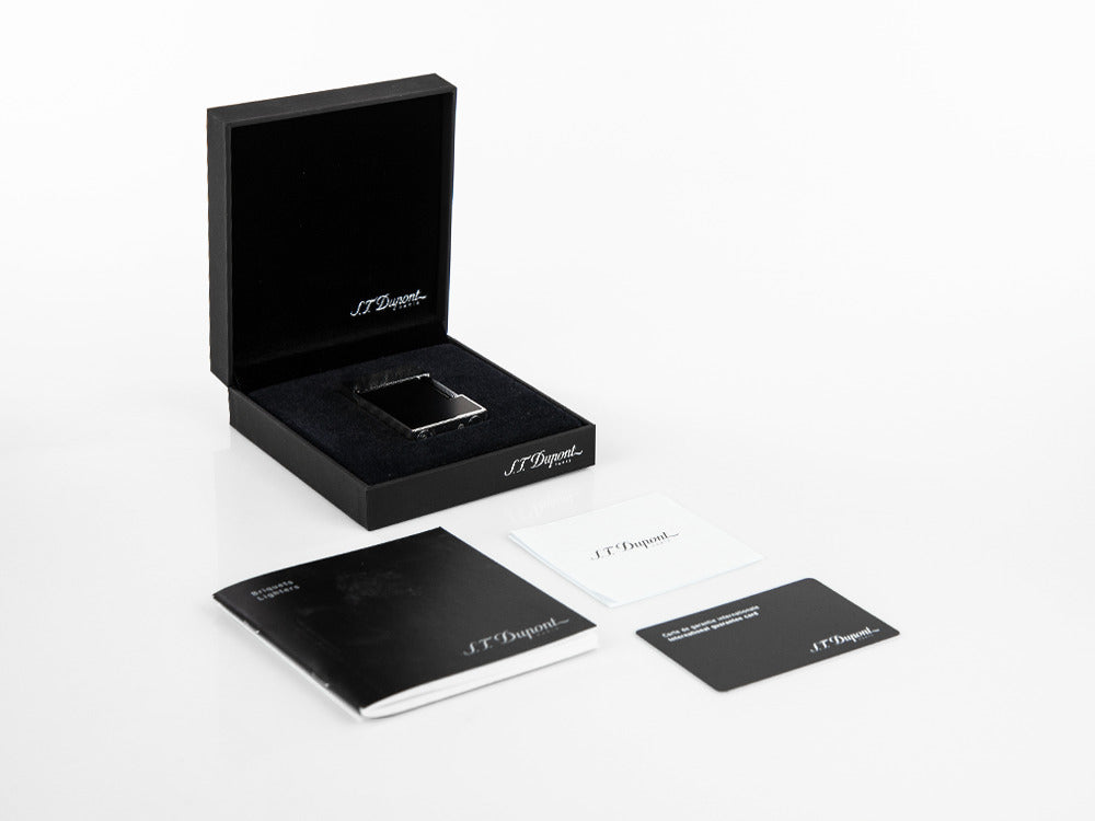 S.T. Dupont Ligne 2 Cling Lighter, Platinum, Black, C16602