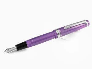 Sailor Professional Gear Slim Silver Fountain Pen, Metallic Violet
