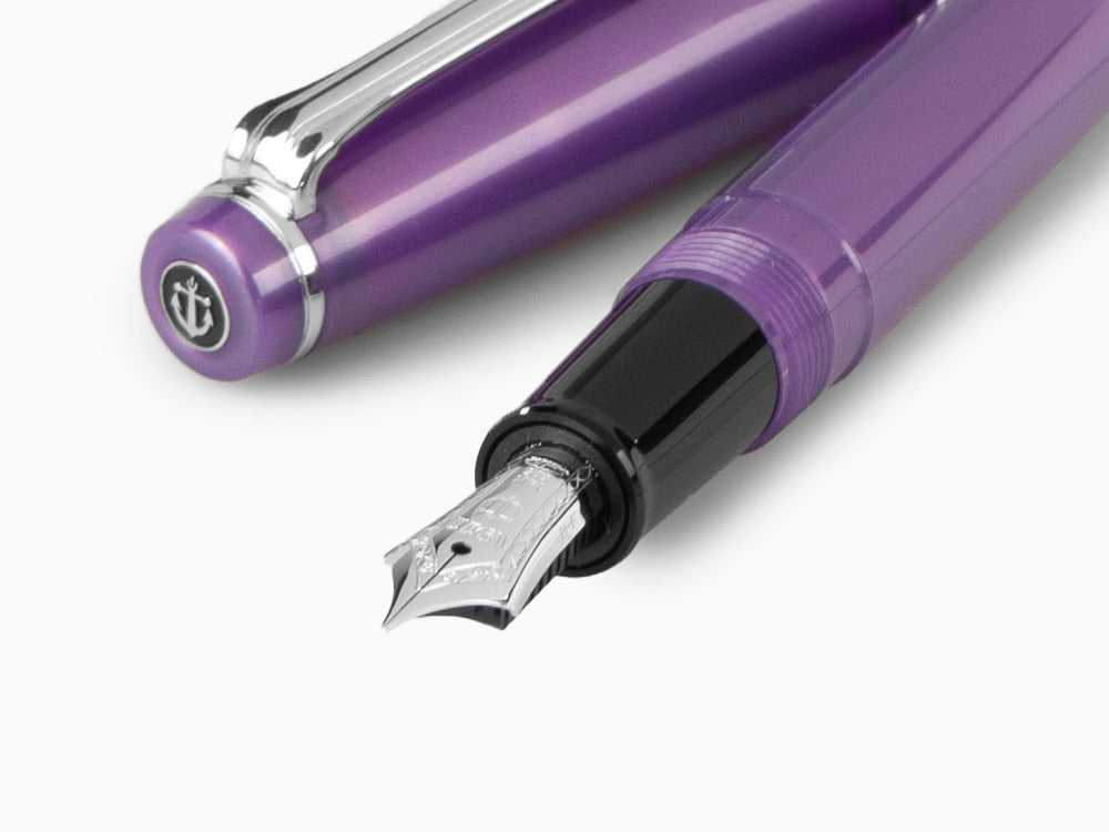 Sailor Professional Gear Slim Silver Fountain Pen, Metallic Violet