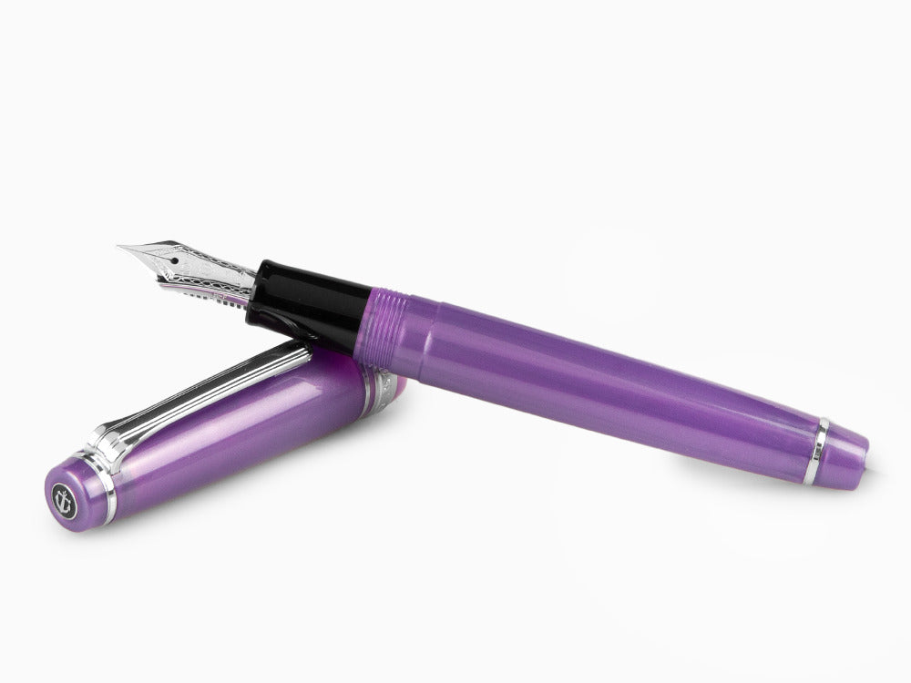 Sailor Professional Gear Slim Silver Fountain Pen, Metallic Violet