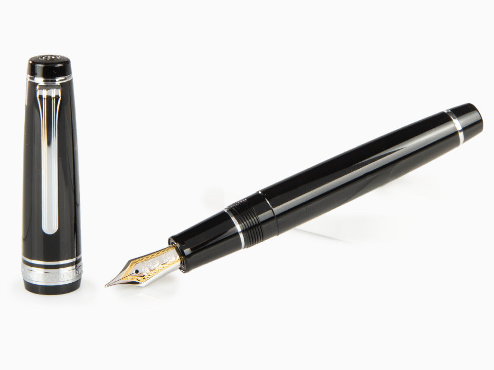 Sailor Professional Gear Silver Fountain Pen, Black, Chrome, 11-2037-4