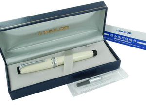 Sailor Professional Gear  Color Fountain Pen, Ivory, Chrome, 11-9280-417
