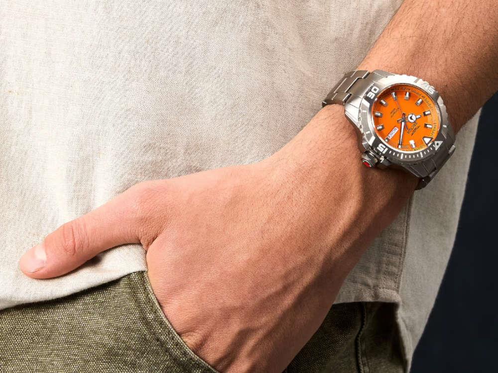 Sector No Limits Legend Automatic Watch, Titanium, Orange, 43 mm, R3223135005