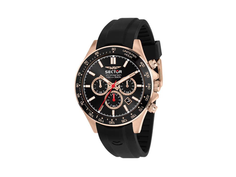 Sector No Limits 230 Quartz Watch, PVD Rose Gold, Black, 43 mm, R3271661029