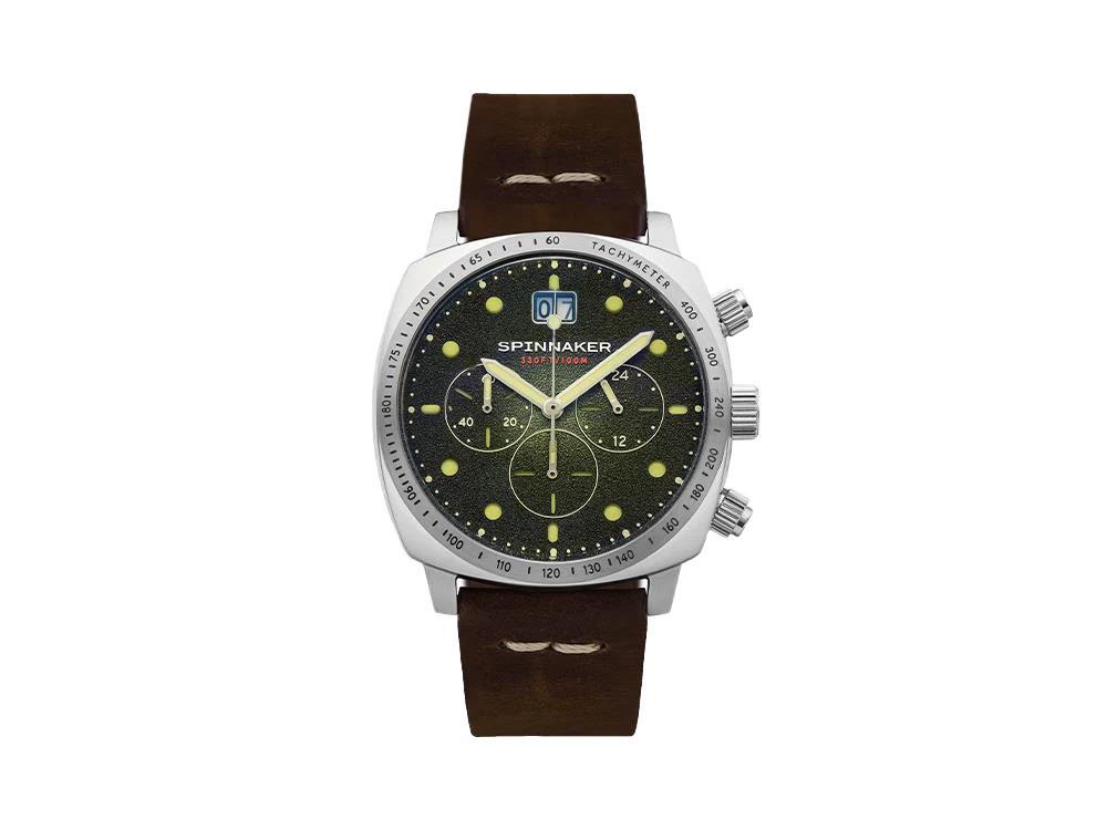 Spinnaker Hull Quartz Watch, Green, 42 mm, Chronograph, SP-5068-02