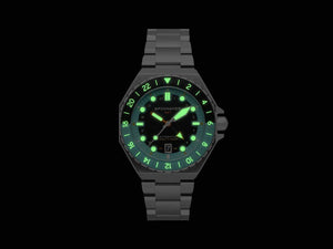 Spinnaker Dumas GMT Automatic Dark Turquoise  Watch, Black, 44 mm, SP-5119-33